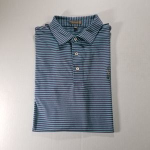 Peter Millar Summer Comfort Golf Polo Size XL Polo Shirt Blue Purple Men Patch